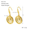 Wholesale Geometric Spiral 316L Stainless Steel Gold Plated Earrings For Women