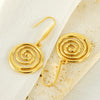 Wholesale Geometric Spiral 316L Stainless Steel Gold Plated Earrings For Women