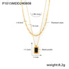 Wholesale Geometric Square Acrylic And Titanium Steel Doublelayer Stacked Pendant Necklace For Women With Electroplating
