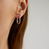 Wholesale Geometric Square Copper Earrings Electroplated Solid Color Hollow Ear Buckle High Design All Match Fashion Women's Earrings