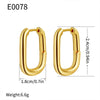 Wholesale Geometric Square Copper Earrings Electroplated Solid Color Hollow Ear Buckle High Design All Match Fashion Women's Earrings