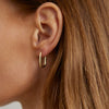 Wholesale Geometric Square Copper Earrings Electroplated Solid Color Hollow Ear Buckle High Design All Match Fashion Women's Earrings
