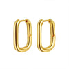 Wholesale Geometric Square Copper Earrings Electroplated Solid Color Hollow Ear Buckle High Design All Match Fashion Women's Earrings