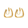 Wholesale Geometric Square Copper Goldplated Ear Clip Earrings For Women
