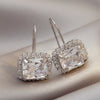 Wholesale Geometric Square Crystal Diamond Earrings Copper Inlaid Zircon