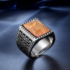 Wholesale Geometric Square Diamond Titanium Steel Handmade Ring For Men And Women
