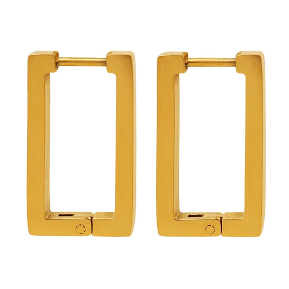 Wholesale Geometric Square Frame Earrings Titanium Steel Goldplated Women's