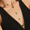 Wholesale Geometric Square Glass Long Tassel Clavicle Necklace 316L Stainless Steel Electroplated Jewelry For Women
