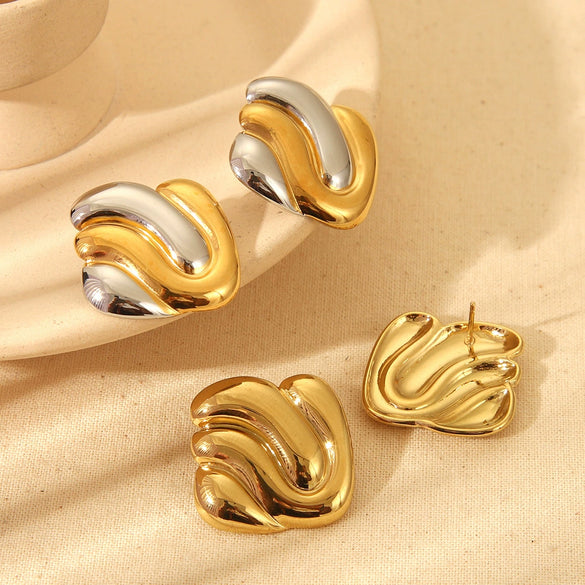 Wholesale Geometric Square 18K Gold Plated Stainless Steel Earrings For Women