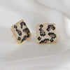 Wholesale Geometric Square Leopard Print Snake Pattern Earrings Copper Goldplated Light Luxury Jewelry
