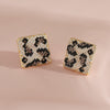 Wholesale Geometric Square Leopard Print Snake Pattern Earrings Copper Goldplated Light Luxury Jewelry