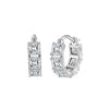 Wholesale Geometric Square Moissanite 925 Silver Electroplated Hoop Earrings For Women