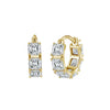 Wholesale Geometric Square Moissanite 925 Silver Electroplated Hoop Earrings For Women