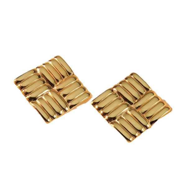 Wholesale Geometric Square Stainless Steel Earrings For Women With French Retro Light Luxury Style And Electroplating Treatment