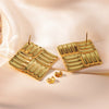 Wholesale Geometric Square Stainless Steel Earrings For Women With French Retro Light Luxury Style And Electroplating Treatment