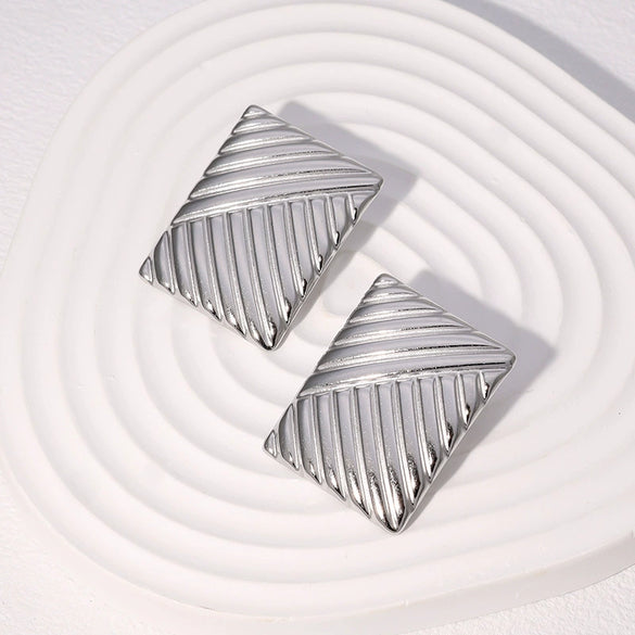 Wholesale Geometric Square Stainless Steel Electroplated Earrings For Women