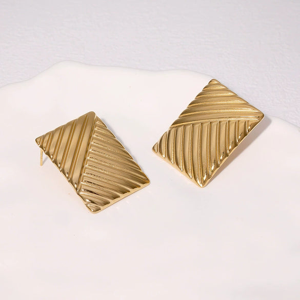 Wholesale Geometric Square Stainless Steel Electroplated Earrings For Women