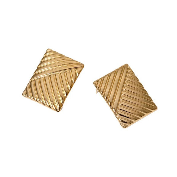 Wholesale Geometric Square Stainless Steel Electroplated Earrings For Women