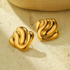 Wholesale Geometric Square Stainless Steel 18K Gold Plated Women's Earrings