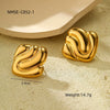 Wholesale Geometric Square Stainless Steel 18K Gold Plated Women's Earrings
