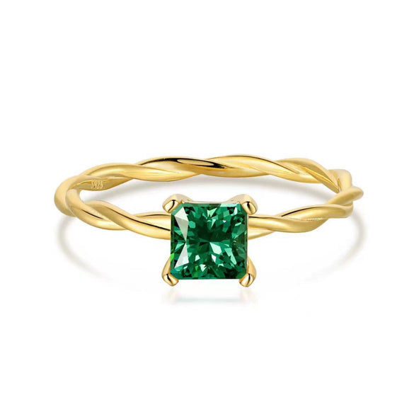 Wholesale Geometric Square 925 Sterling Silver Ring Electroplated Simple Retro Highend Allmatch Women's Ring
