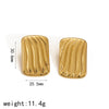 Wholesale Geometric Square Striped Stainless Steel Electroplated Earrings For Women
