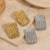 Wholesale Geometric Square Striped Stainless Steel Electroplated Earrings For Women