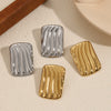 Wholesale Geometric Square Striped Stainless Steel Electroplated Earrings For Women