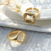 Wholesale Geometric Square Transparent Stainless Steel Fashion Ring For Women