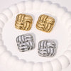 Wholesale Geometric Square Woven Stainless Steel Stud Earrings For Women With Electroplating Treatment