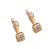 Wholesale Geometric Square Zircon Earrings Light Luxury Style Electroplating For Women