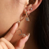 Wholesale Geometric Square Zircon Earrings Light Luxury Style Electroplating For Women