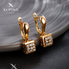 Wholesale Geometric Square Zircon Earrings Light Luxury Style Electroplating For Women