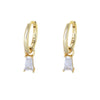 Wholesale Geometric Square Zircon Earrings 925 Sterling Silver Diamond Women's Jewelry