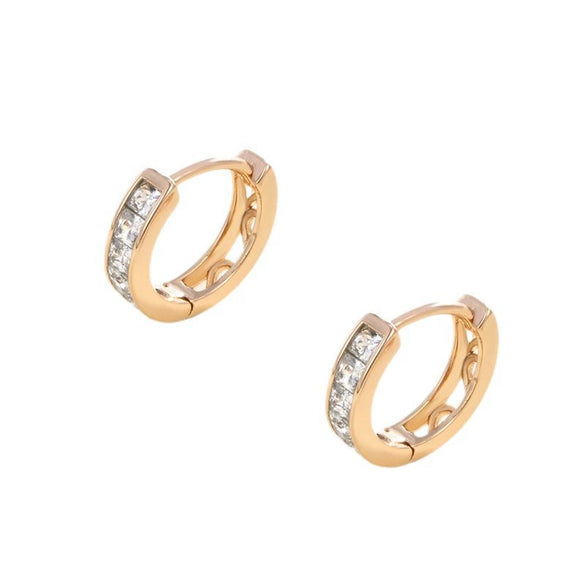 Wholesale Geometric Square Zircon Electroplated Earrings For Women