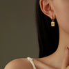 Wholesale Geometric Square Zircon Stainless Steel 18K Electroplated Fashion Niche Women's Earrings