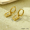 Wholesale Geometric Square Zircon Stainless Steel 18K Electroplated Fashion Niche Women's Earrings