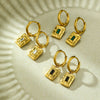 Wholesale Geometric Square Zircon Stainless Steel 18K Electroplated Fashion Niche Women's Earrings