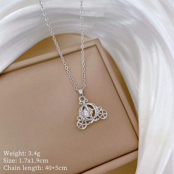 Wholesale Geometric Stainless Steel And Copper Full Diamond Necklace For Unisex