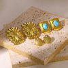 Wholesale Geometric Stainless Steel And Gold Electroplated Rectangular Earrings Jewelry For Women