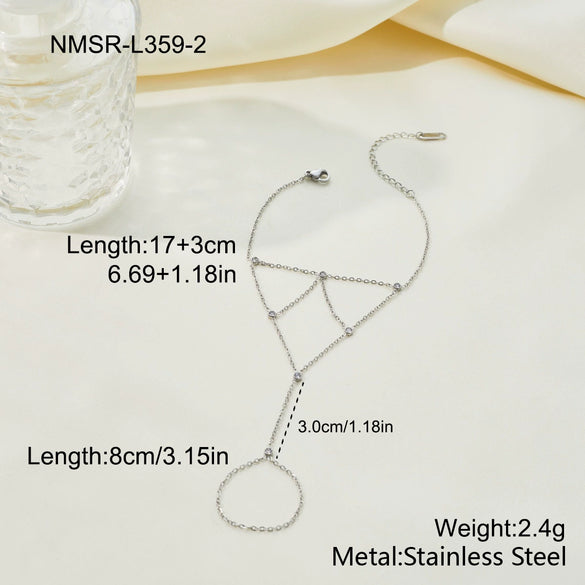 Wholesale Geometric Stainless Steel And 18K Gold Electroplated Interlocking Ring Bracelet For Women