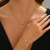 Wholesale Geometric Stainless Steel And 18K Titanium Steel Bracelet Set With Diamonds For Women