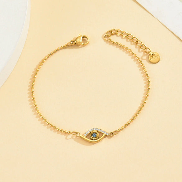 Wholesale Geometric Stainless Steel And 18K Titanium Steel Bracelet Set With Diamonds For Women
