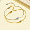 Wholesale Geometric Stainless Steel And 18K Titanium Steel Bracelet Set With Diamonds For Women
