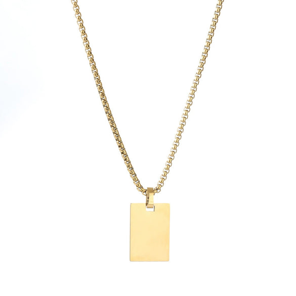 Wholesale Geometric Stainless Steel And Pearl Pendant Necklace With Electroplating