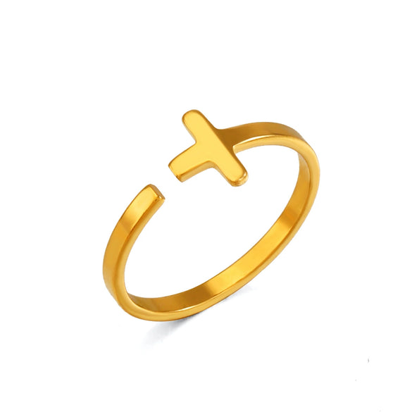 Wholesale Geometric Stainless Steel And Resin Electroplated Open Ring For Women