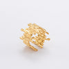 Wholesale Geometric Stainless Steel And Titanium Steel Electroplated 18K Gold Women's Ring