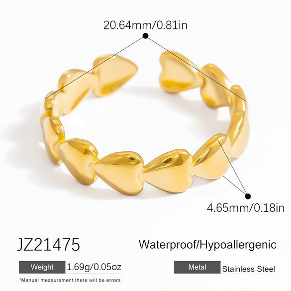 Wholesale Geometric Stainless Steel And Titanium Steel Electroplated 18K Gold Women's Ring