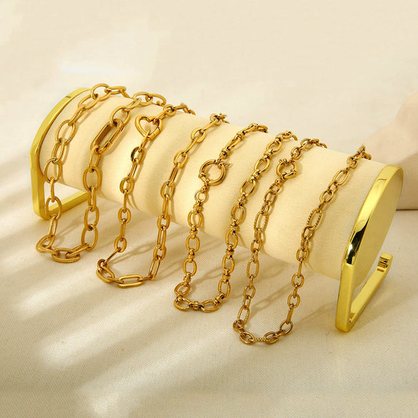 Wholesale Geometric Stainless Steel And Titanium Steel Gold Plated Necklace For Women
