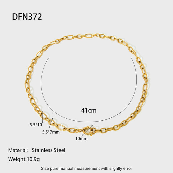 Wholesale Geometric Stainless Steel And Titanium Steel Gold Plated Necklace For Women